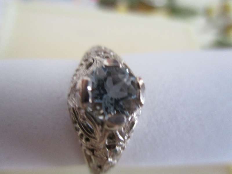 Solid 925 -Sterling Silver and Genuine Blue topaz  Ring.
