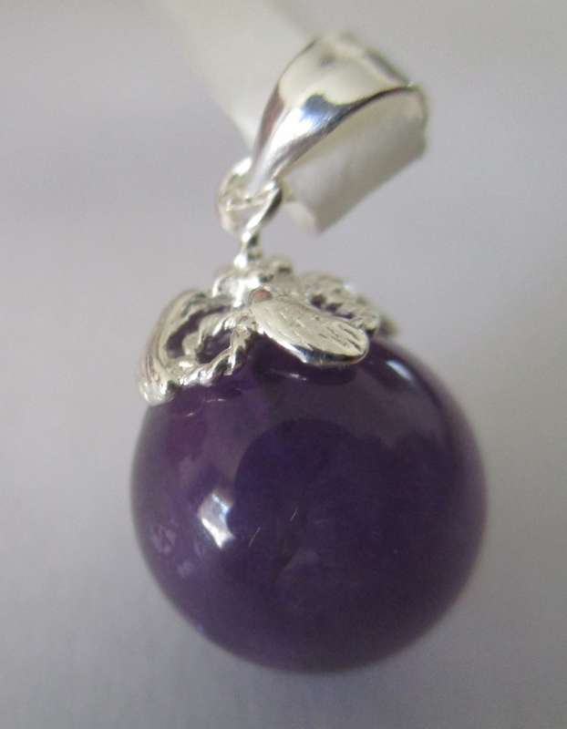 Sterling Silver and Genuine Amethyst Pendant