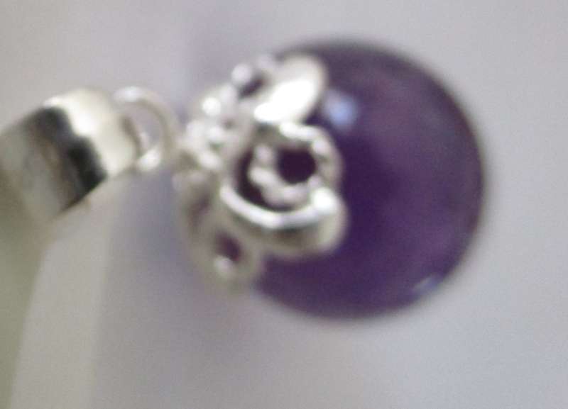 Sterling Silver and Genuine Amethyst Pendant