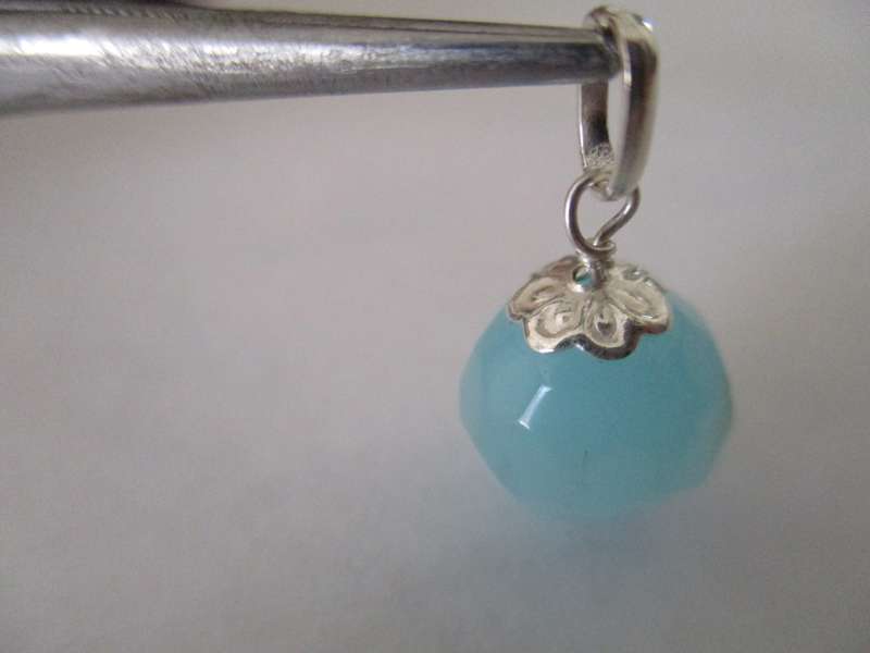 Sterling Silver and Blue Agate Pendant