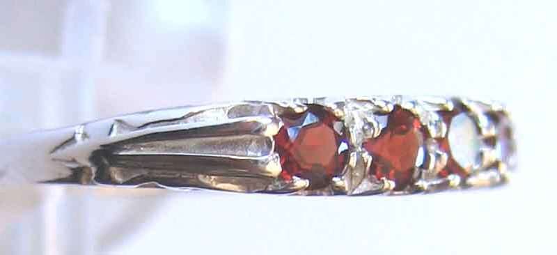925 Sterling Silver and Garnets Eternity Ring