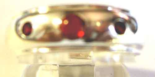 solid,  Sterling Silver  and Genuine Garnets Ring.