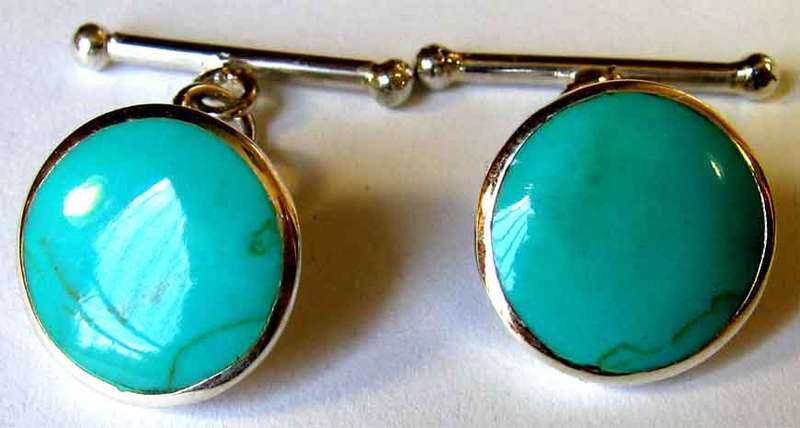 Sterling Silver  & Turquoise -  Cufflinks