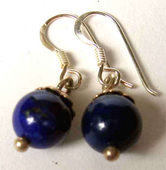 A pair of Sterling Silver and  Lapis Lazuli   Earrings.