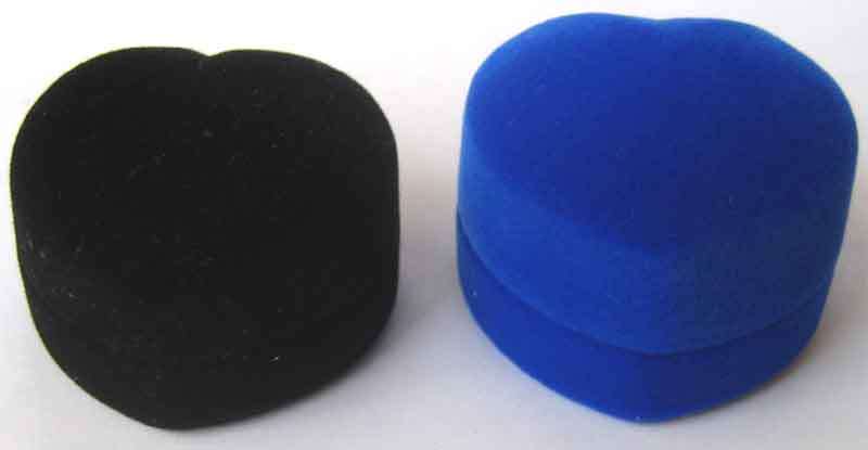 2 pieces - Velvet Box Heart shape for Rings , price for all