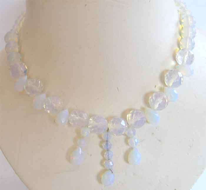 Faceted Drops & Fancy cut Opalite Necklace