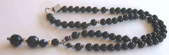 Beautiful Black Onyx and Sterling Silver Necklace.