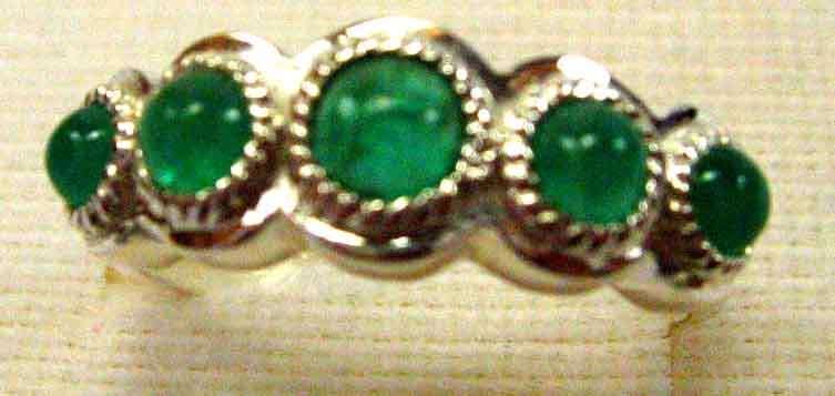 Genuine Emeralds in Sterling Silver Ring