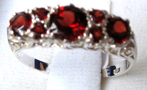 Gorgeous -Sterling Silver and Garnets Ring
