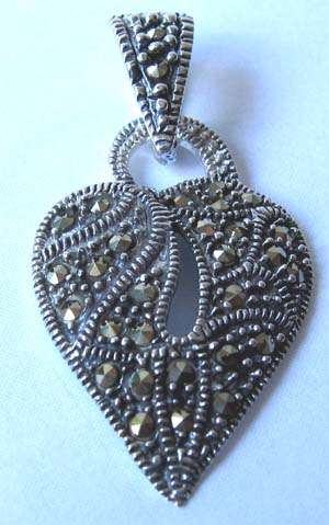 Solid -Sterling Silver, Marcasite  Pendant