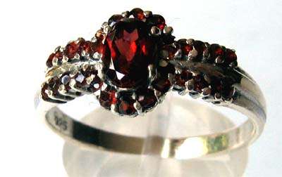 Solid -Sterling Silver and Multi-Garnets Ring
