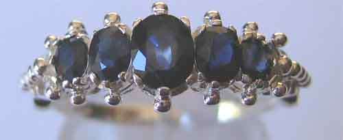 Beautiful  Sterling Silver and Sapphires Ring