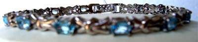925  Sterling Silver and Blue Topaz Bracelet