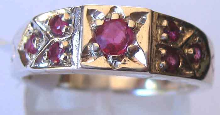 925 -Sterling Silver,  Genuine Rubies   - Ring