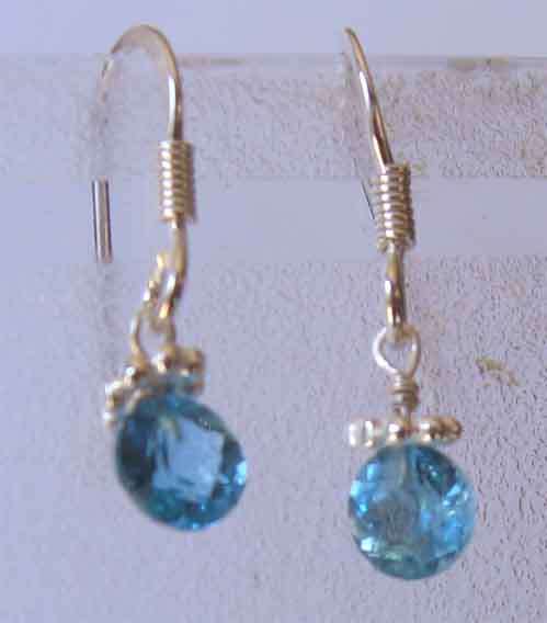 Beautiful Hand made Sterling Silver and Blue Topaz  Earrings.