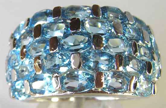 Gorgeous - Solid Sterling Silver and Genuine Blue Topaz   Ring
