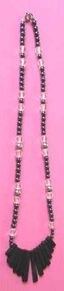 Sterling Silver, Hematite and Crystal Necklace