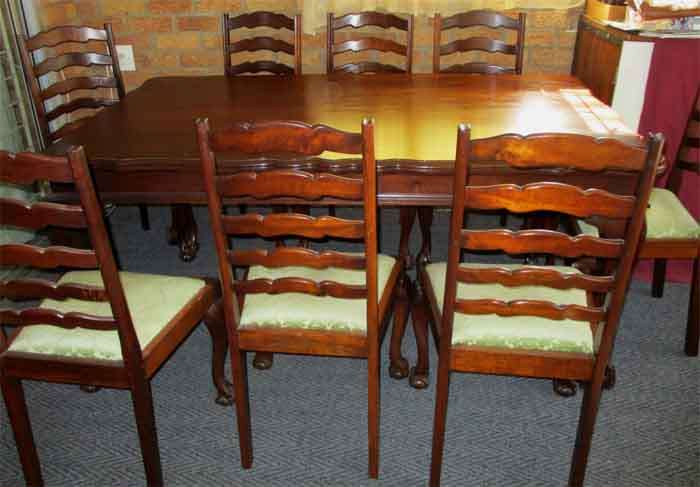 Imboya ball and claw dining room set of 2 Tables and 8 chairs [ The buyer must collect]