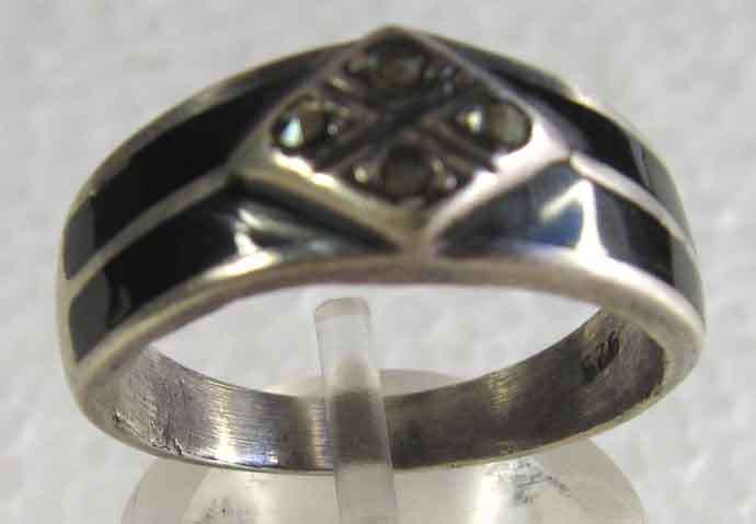 Fine, Sterling Siver and Marcasite Ring.