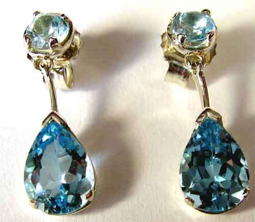 A Pair of Beautiful Sky Blue Topaz - Sterling Silver Earrings
