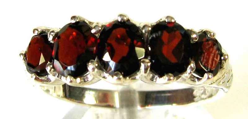 Top Quality Garnets in Sterling Silver Ring