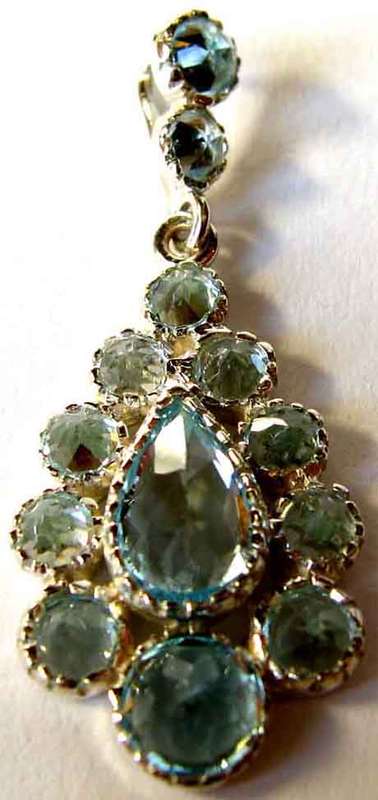 925 Sterling Silver and Cluster Blue Topaz  Pendant