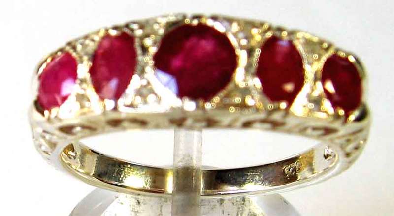 Gorgeous, Genuine Ruby and Diamond Ring in Sterling Silver.