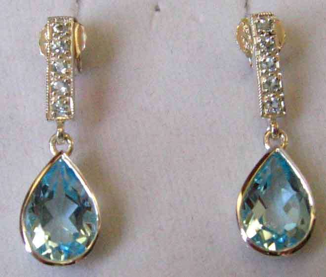 Excusite, Genuine Sky Blue Topaz in Sterling Silver Earrings.