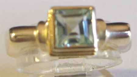 Stylish Sterling silver and Genuine Sky Blue Topaz Ring