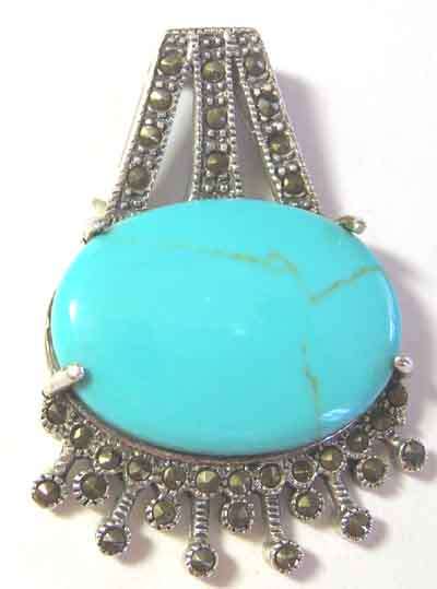 Art - Sterling Silver and Marcasite Pendant.