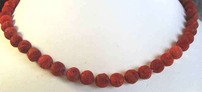8.00 mm Coral Necklace with Silver clasp