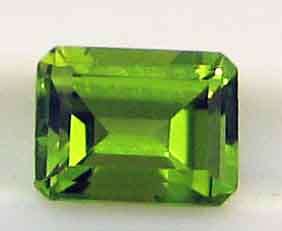 Genuine 9.00 x 7.00 mm Emerald cut Peridot  2.12 ct.