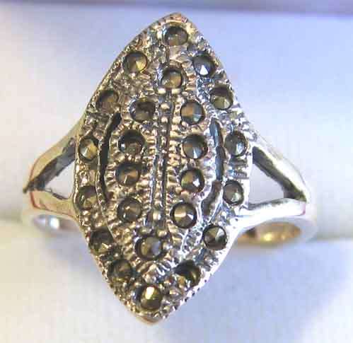 Pretty  Sterling Silver and Marcasite Ring.