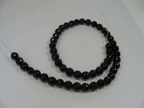 8.00 - 8.50mm Round Faceted cut Black Onyx Necklace