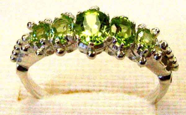 Lovely Sterling Silver and Genuine Peridot  Ring.