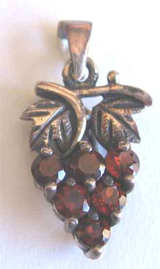 Sterling Silver and Garnets Pendant