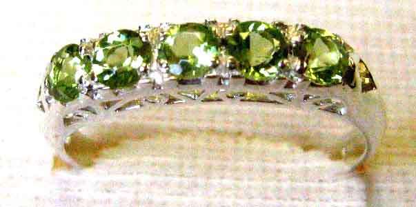 Beautiful Sterling Silver and Genuine  Peridot Ring,