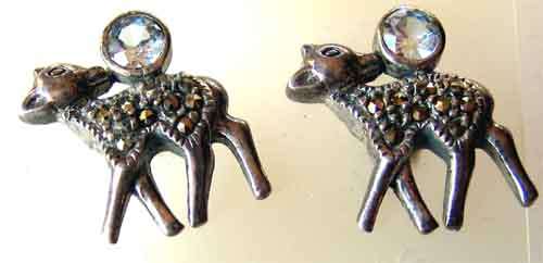Sterling Silver , Marcasite and Topaz Earrings.