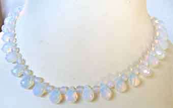 Lovely Teardrop- faceted Opalite Necllace