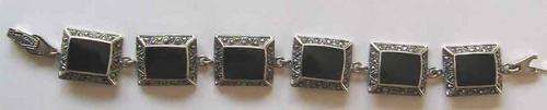 Genuine Sterling Silver and Marcasite Bracelet.