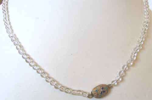 Crystal Necklace with Sterling Silver  Clasp