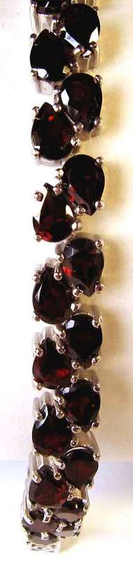Stunning Sterling Silver and Genuine Garnets Bracelet.