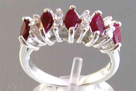 925 Sterling Siver and Genuine Rubies Ring.