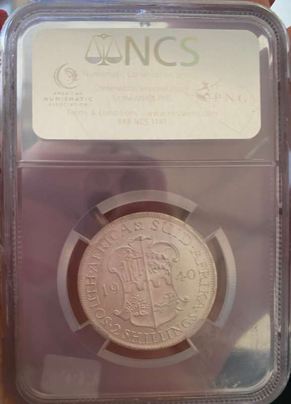 1940 South African 2s NGC slabbed coin UNC Details Surface hairlines sems harsh. The Klynhans Coll