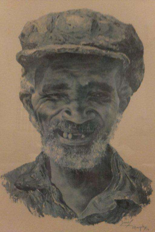 Framed Print of an of an African Gentleman by Denis Murphy - painted in 1974