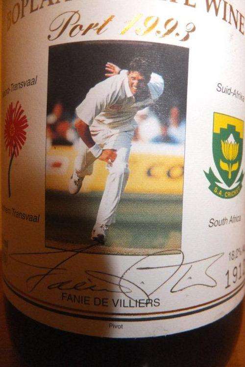 Boplaas Port 1993 - Signed by Cricket Legend Fanie De Villiers.  Special limited release