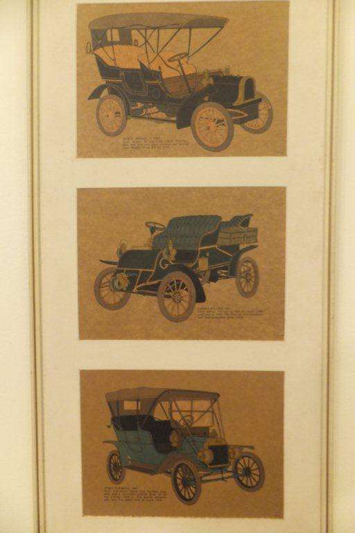 Picture of 3 vintage cars: Buick, Model C - 1905, Cadillac, 1902, Ford Touring 1908 : collectable!