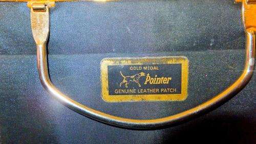 Pointer Vintage Handmade Leather Bag - leather handle and fold away gold handle