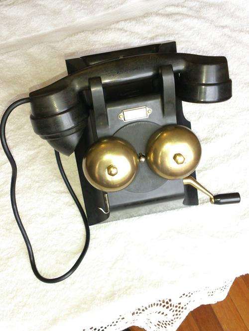 Vintage Ericsson Crank Handle Bakelite Wall Telephone - made in Sweden