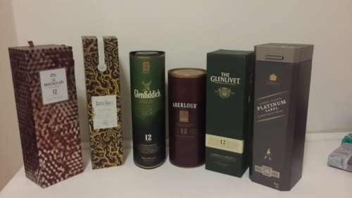 Collectable Whisky Tins - Glenvliet, Macallan, Spice Tree, Glenfiddich, Aberlour, J Walker Platinum